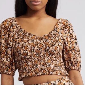 Rip Curl Sea of Dreams Floral Smocked Crop Top